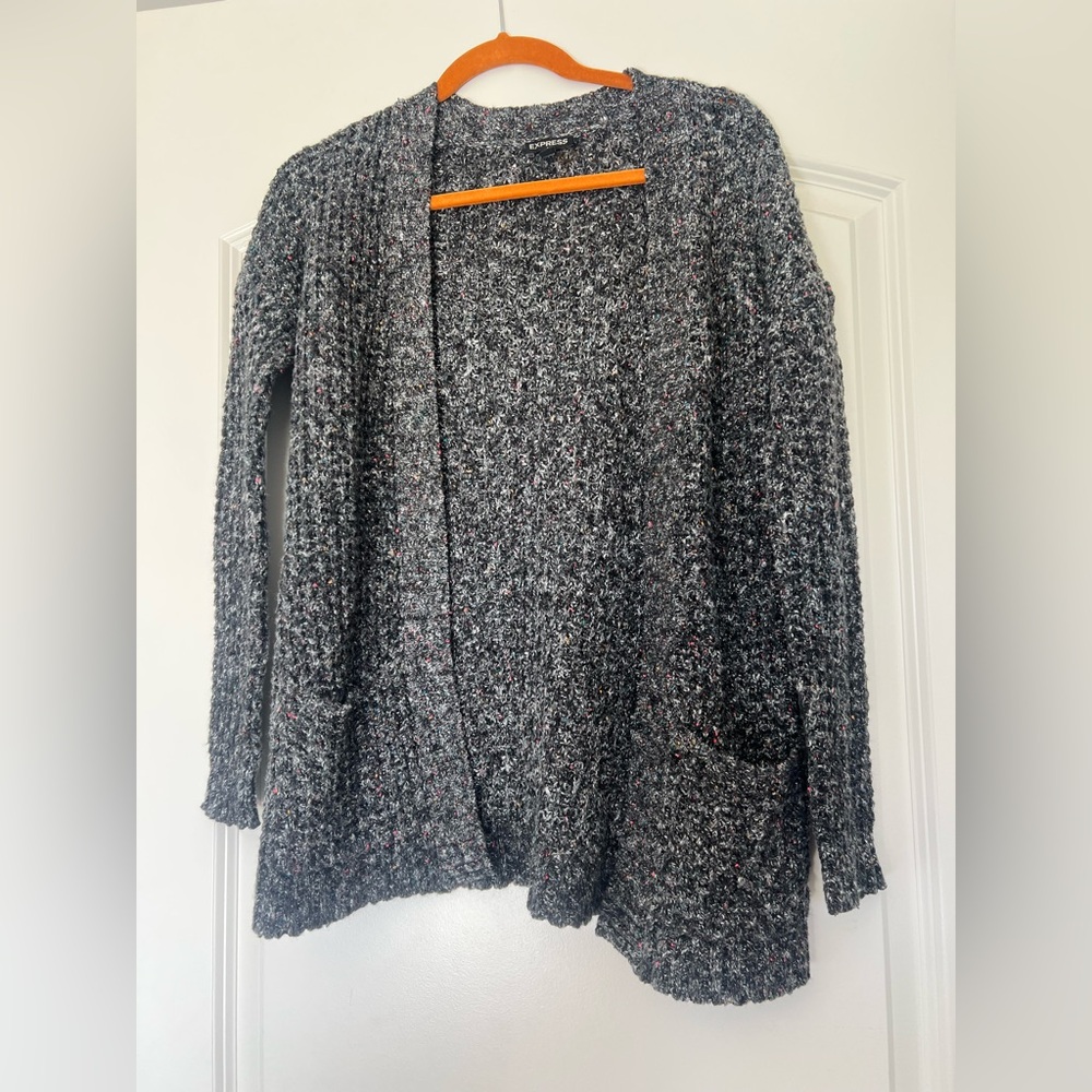 Express Open Front Cardigan with Colorful Speckles – Size S